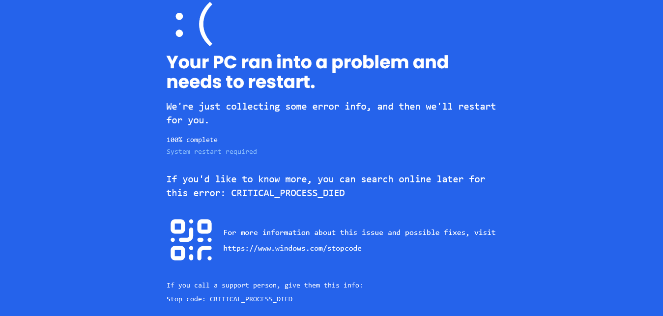 Blue Screen of Death Simulator Preview